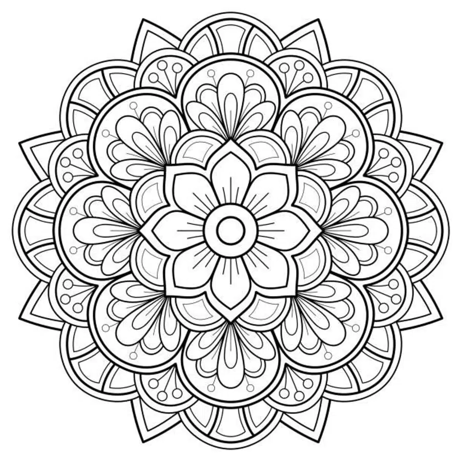 Mandala complexe en noir et blanc