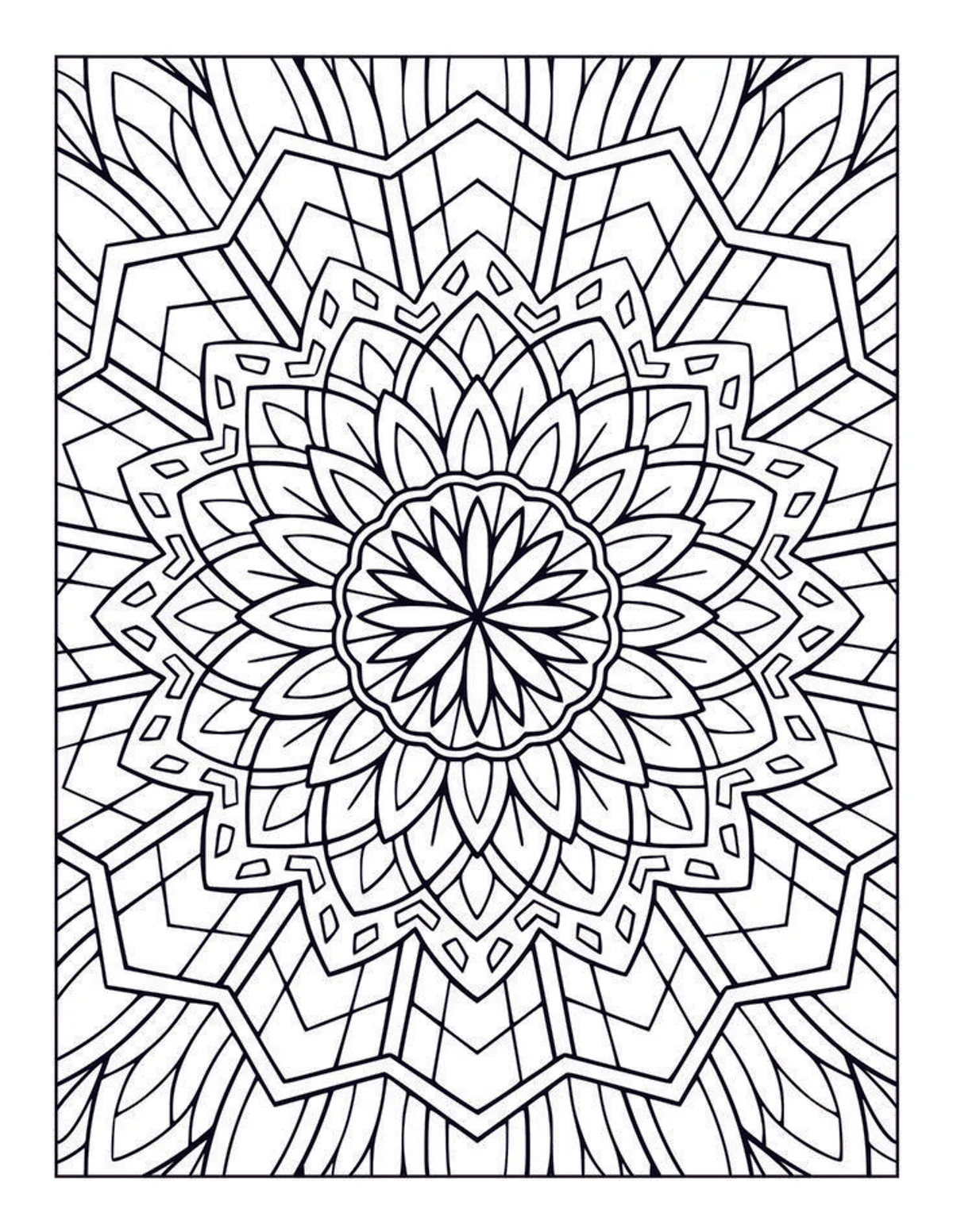 Mandala complexe en noir et blanc