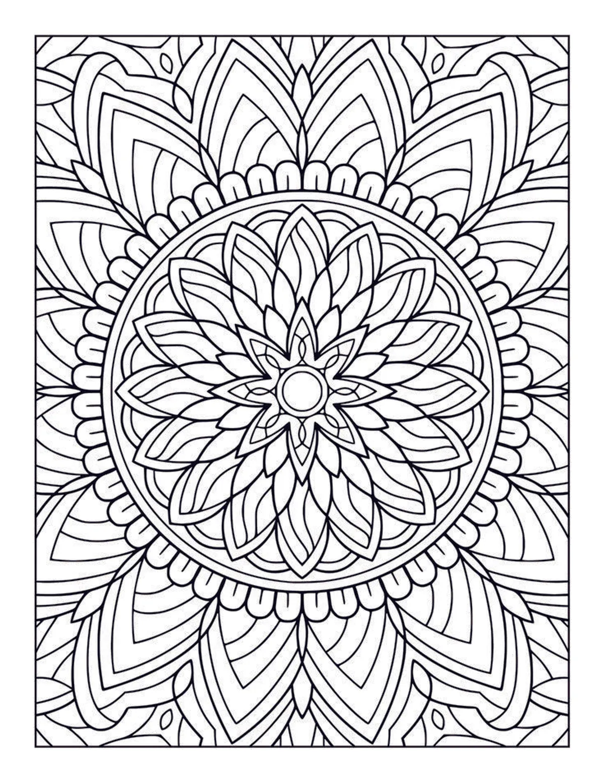 Mandala complexe à colorier